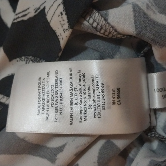 Gray and white Ralph Lauren 3/4 sleeve v-neck dress, size 4 - Picture 10 of 10